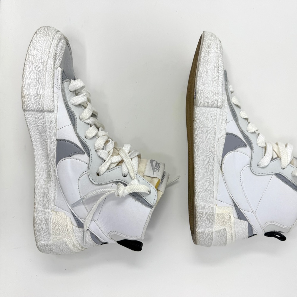 Nike sacai x Blazer Mid White Grey Tennis Shoe Sneakers - Picture 3 of 14